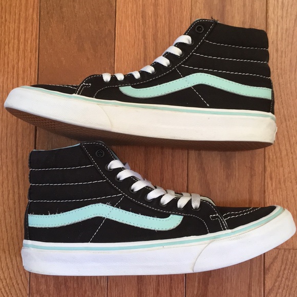 vans high tops blue and black